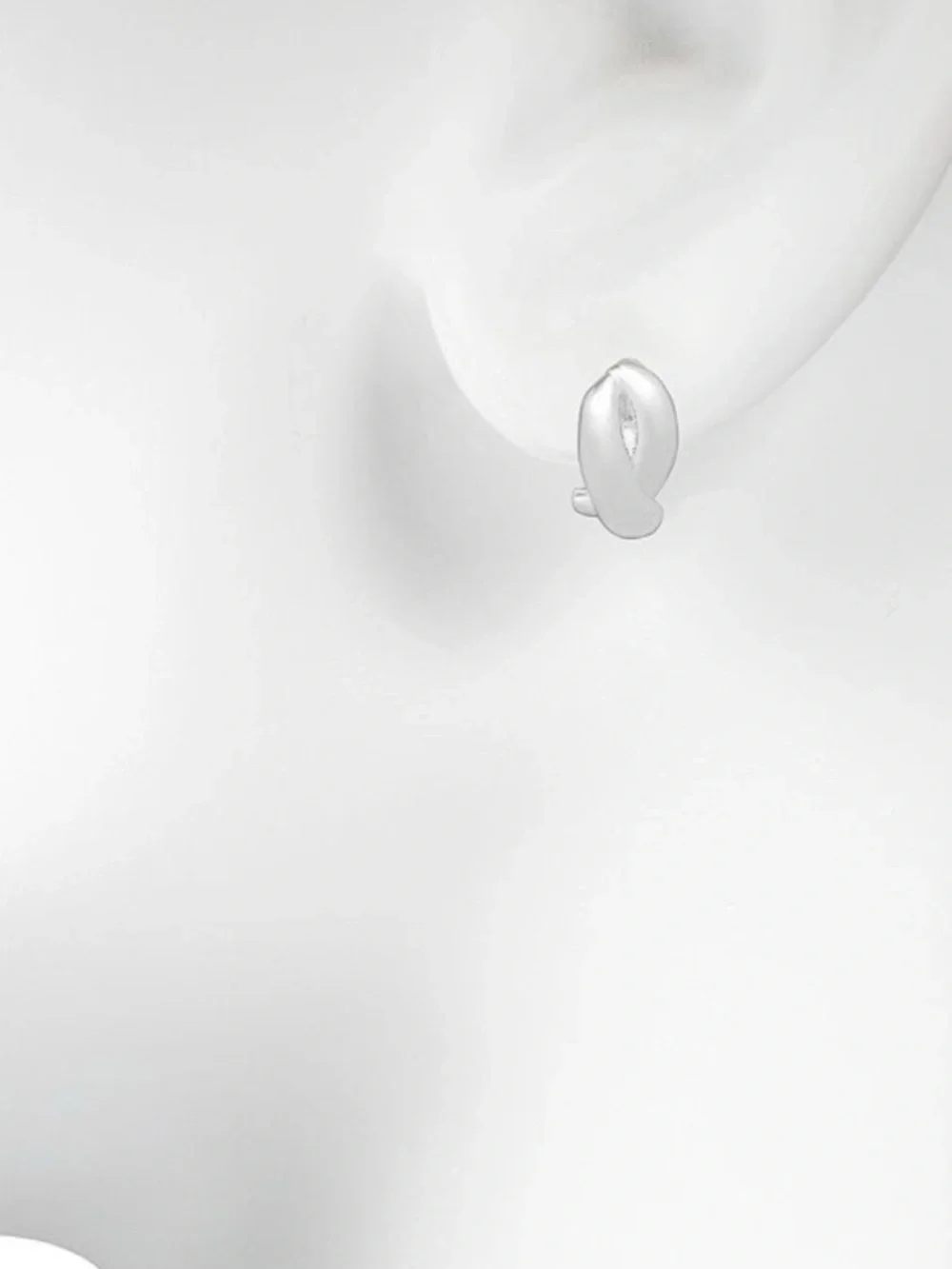 Chunky Sculpted Silver Tone Stud Earrings (NWT)